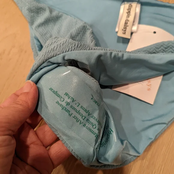 Three Piece Dusty Teal\Blue Bikini Set - Picture 8 of 13